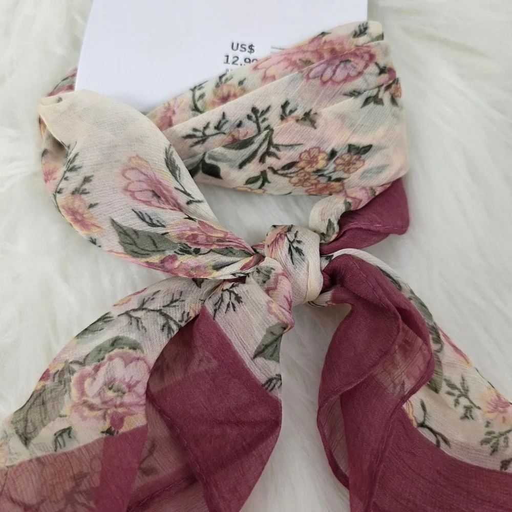 Iam Floral Scarf Pink and Cream
